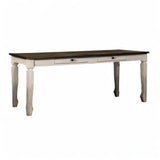 Belle 78" Rectangular Solid Wood Dining Table in Oak Cream - detail view