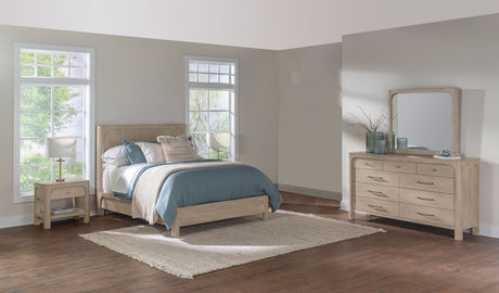 Solano Canopy or Panel Bed & Bedroom Sets - 4pcs- California King Panel Bed + Nightstand + Dresser + Mirror