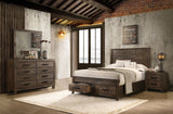 Woodmont Storage Panel Bed & Bedroom Sets - 4pcs- Queen Bed + Nightstand + Dresser + Mirror