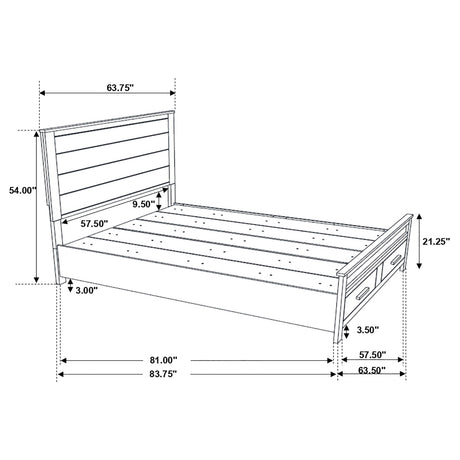 Woodmont Storage Panel Bed & Bedroom Sets - Footboard Drawers in Wire-Brushed Rustic Golden Brown – view 20