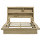 Hendricks Queen Platform Bed & Bedroom Sets - Bookcase or Cream Boucle Headboard in Light Oak – view 12