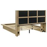 Hendricks Queen Platform Bed & Bedroom Sets - Bookcase or Cream Boucle Headboard in Light Oak – view 13