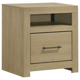 Hendricks Queen Platform Bed & Bedroom Sets - 1-Drawer Nightstand with Cubby