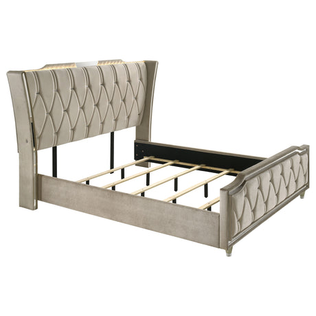 Lorient LED Velvet Wingback Bedroom Collection - California King Bed Only