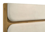Bennett Upholstered Panel Bed & Bedroom Sets - Mid-Century Light Oak with Cream Headboard & Reeded Drawers