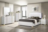 Marceline LED Panel Bed & Bedroom Sets - 5pcs- Full Bed + Nightstand + Dresser + Mirror + Chest