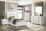 Marceline LED Panel Bed & Bedroom Sets - 5pcs- Twin Bed + Nightstand + Dresser + Mirror + Chest