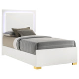 Marceline LED Panel Bed & Bedroom Sets - Contemporary White with Gold Accents, Twin to Eastern King – view 18