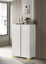 Marceline LED Panel Bed & Bedroom Sets - Contemporary White with Gold Accents, Twin to Eastern King - lifestyle