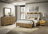 Henderson Bookcase Panel Bed & Bedroom Sets - 4pcs- Queen Bookcase Bed + Nightstand + Dresser + Mirror