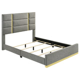 Ines Upholstered Panel Bed & Bedroom Sets - Grey Queen Panel Bed Only