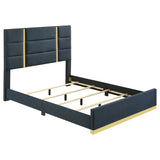 Ines Upholstered Panel Bed & Bedroom Sets - Navy Queen Panel Bed Only