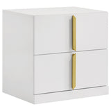 Ines Upholstered Panel Bed & Bedroom Sets - 2-Drawer Nightstand