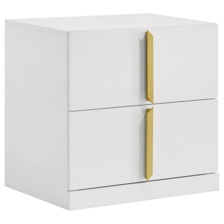 Ines Upholstered Panel Bed & Bedroom Sets - 2-Drawer Nightstand