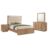 Leanne LED Panel Bed & Bedroom Sets - 4pcs- Eastern King LED Bed + Dresser + Mirror + Nightstand