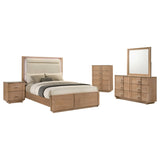 Leanne LED Panel Bed & Bedroom Sets - 5pcs- Eastern King LED Bed + Dresser + Mirror + Nightstand + Chest