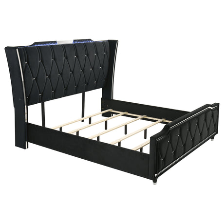 Lorient LED Wingback Bed & Bedroom Sets - California King LED Wingback Bed Only