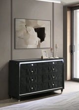 Lorient LED Wingback Bed & Bedroom Sets - Tufted Black Velvet Glam with Crystal Knobs, Queen to California King - lifestyle