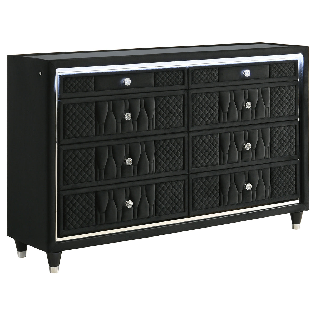 Lorient LED Wingback Bed & Bedroom Sets - 8-Drawer LED Dresser