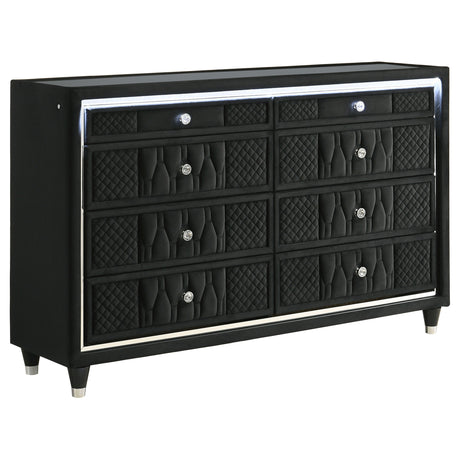 Lorient LED Wingback Bed & Bedroom Sets - 8-Drawer LED Dresser