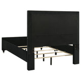 Ravenne LED Panel Bed & Bedroom Sets - Black Velvet Channel Upholstery with Blue Touch Lighting & Acrylic Trim