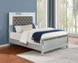 Gunnison Glam LED Panel Bed & Bedroom Sets - Crystal-Tufted Headboard & Fretwork in Silver Metallic – view 1
