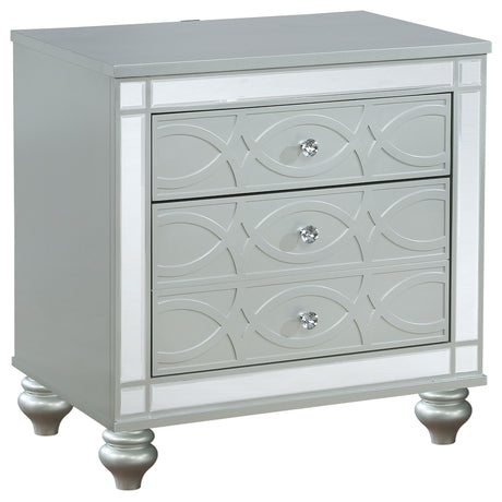 Gunnison Glam LED Panel Bed & Bedroom Sets - 2-Drawer Nightstand