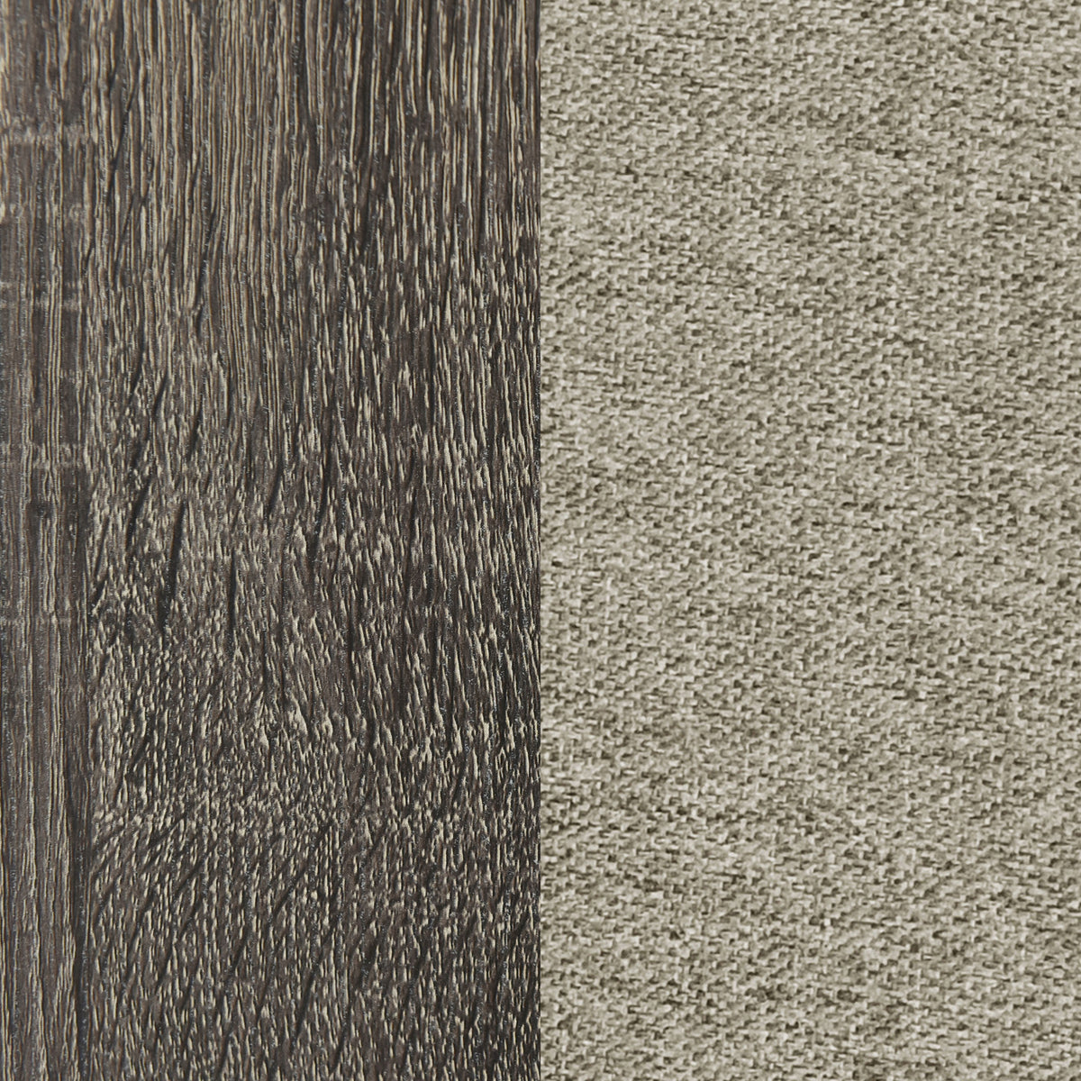 Wright Upholstered Panel Bed & Bedroom Sets - Transitional Brown Oak with Tan Fabric Headboard