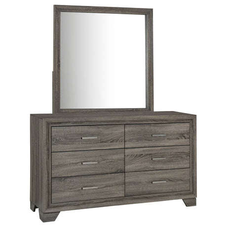 Wright Upholstered Panel Bed & Bedroom Sets - Dresser with Mirror