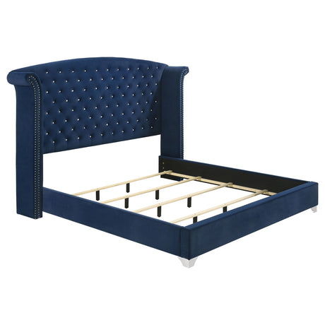 Melody Upholstered Wingback Bed & Bedroom Sets - Eastern King Wingback Bed Only