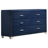 Melody Upholstered Wingback Bed & Bedroom Sets - 6-Drawer Dresser