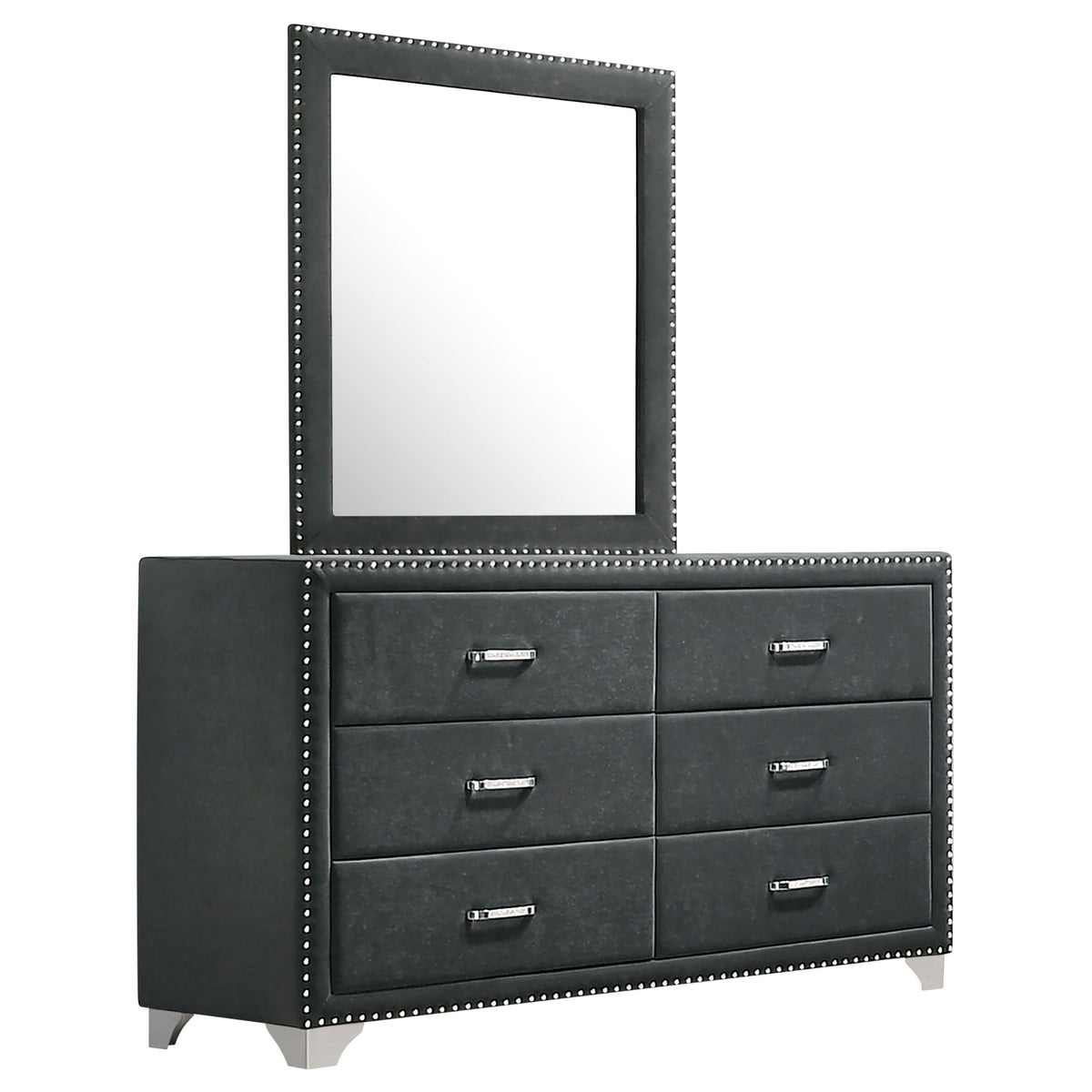 Melody Velvet Wingback Bed & Bedroom Sets - Dresser + Mirror