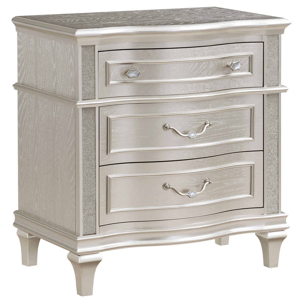 Evangeline Double Arch LED Panel Bed & Bedroom Sets - 3-Drawer Nightstand