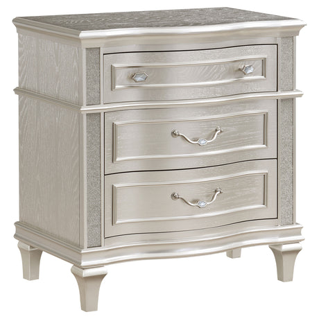 Evangeline Double Arch LED Panel Bed & Bedroom Sets - 3-Drawer Nightstand