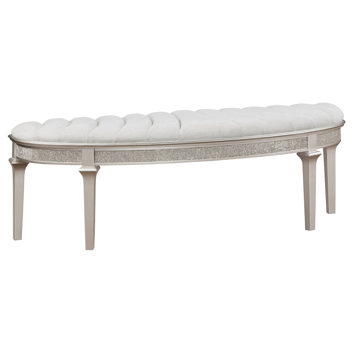 Evangeline Double Arch LED Panel Bed & Bedroom Sets - Curved Upholstered Bench