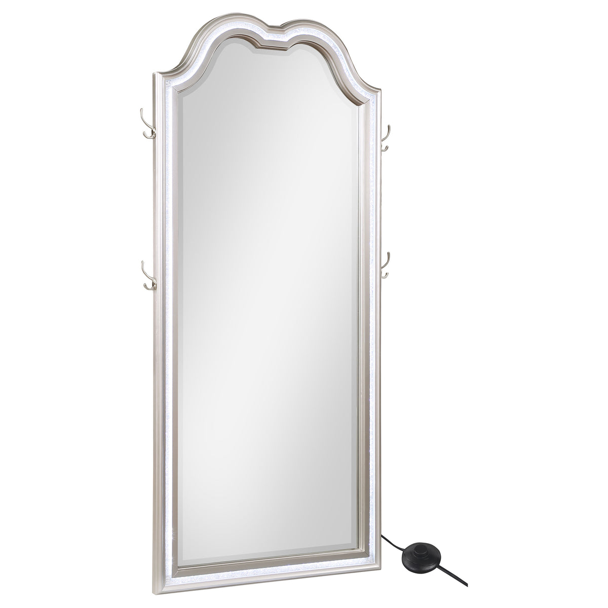 Evangeline Double Arch LED Panel Bed & Bedroom Sets - LED Floor Mirror