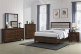 Welsley Upholstered Panel Bed & Bedroom Sets - 5pcs- Queen Bed + Nightstand + Dresser + Mirror + Chest