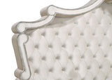 Antonella Upholstered Panel Bed & Bedroom Sets - French Provincial Tufting with Crystal Buttons in Ivory & Camel – view 19
