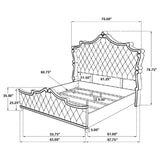 Antonella Upholstered Panel Bed & Bedroom Sets - French Provincial Tufting with Crystal Buttons in Ivory & Camel – view 16