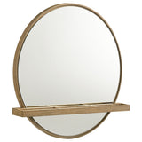 Arini Bedroom Storage & Vanity Collection - Round Vanity Mirror with Shelf