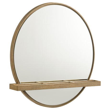 Arini Bedroom Storage & Vanity Collection - Round Vanity Mirror with Shelf