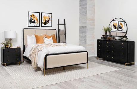 Arini Panel Bed & Bedroom Sets - Cream Upholstered