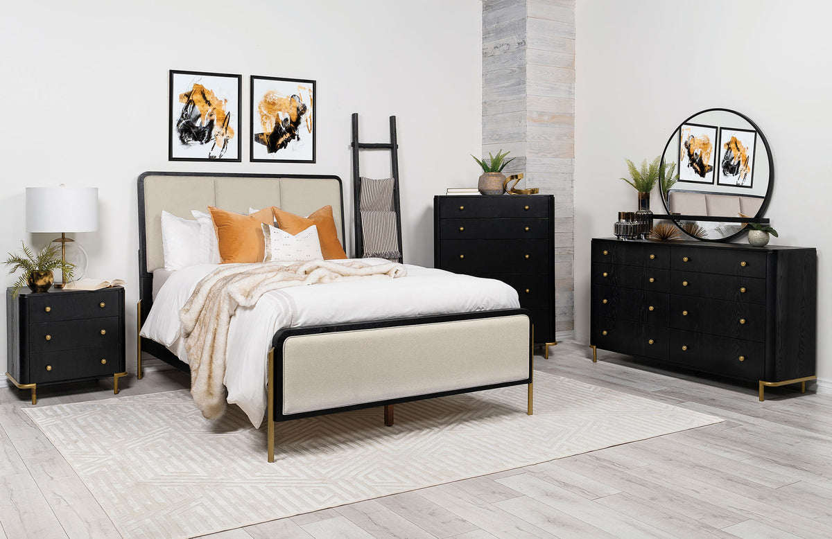Arini Panel Bed & Bedroom Sets - Cream Upholstered