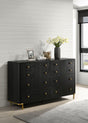 Arini Bedroom Storage & Vanity Collection - Dresser, Chest, Nightstand, Mirrors & Vanity in Black with Aged Brass – view 1