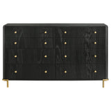 Arini Bedroom Storage & Vanity Collection - Dresser, Chest, Nightstand, Mirrors & Vanity in Black with Aged Brass – view 18