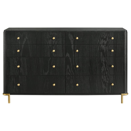 Arini Bedroom Storage & Vanity Collection - Dresser, Chest, Nightstand, Mirrors & Vanity in Black with Aged Brass – view 18