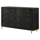 Arini Bedroom Storage & Vanity Collection - Dresser, Chest, Nightstand, Mirrors & Vanity in Black with Aged Brass – view 19