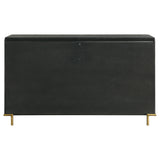 Arini Bedroom Storage & Vanity Collection - Dresser, Chest, Nightstand, Mirrors & Vanity in Black with Aged Brass
