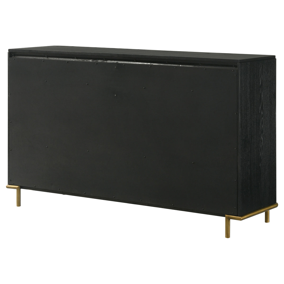 Arini Bedroom Storage & Vanity Collection - Dresser, Chest, Nightstand, Mirrors & Vanity in Black with Aged Brass