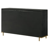 Arini Bedroom Storage & Vanity Collection - Dresser, Chest, Nightstand, Mirrors & Vanity in Black with Aged Brass